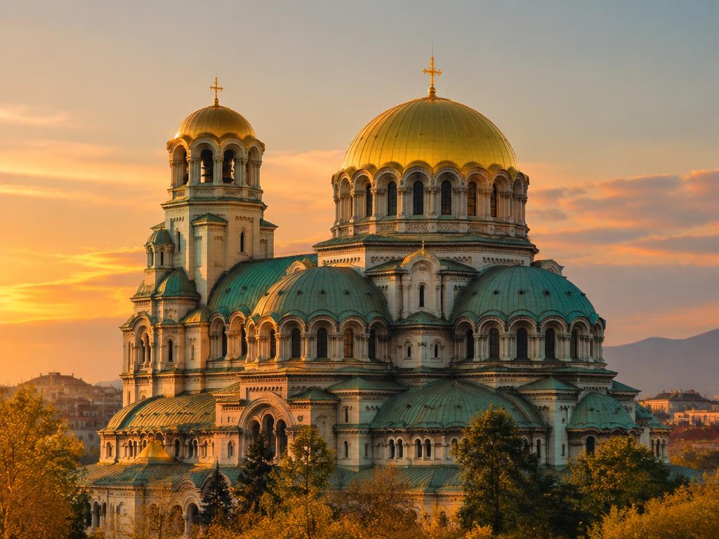 Alexander Nevsky Cathedral with golden domes in Sofia, Bulgaria